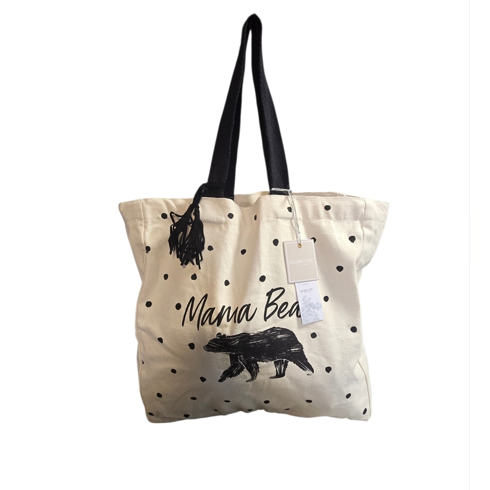 Large Double Sided Mama Bear Tote With Polka Dots!